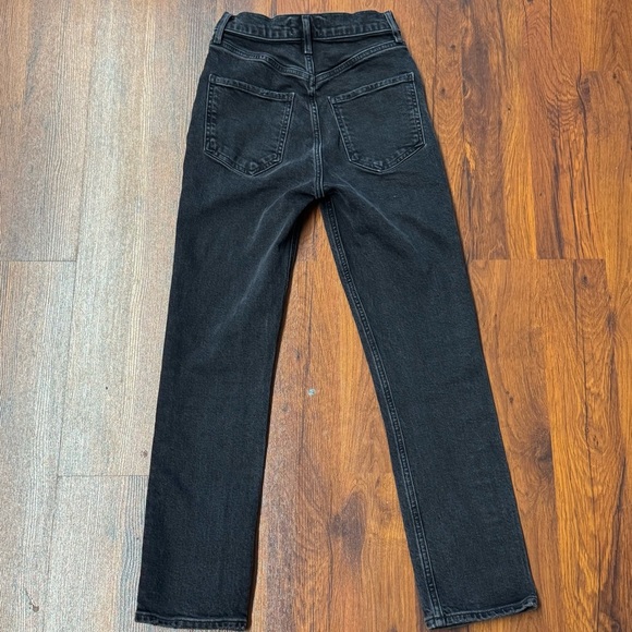 AGOLDE Riley Crop High Rise Straight Black Jeans Size 23 - Picture 6 of 10